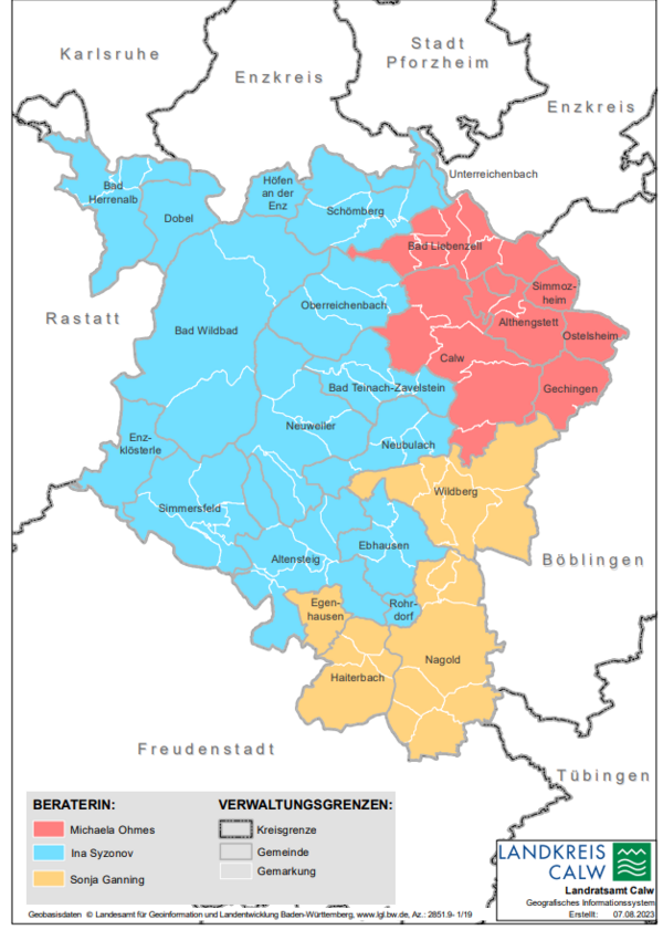 Karte Landkreis Zuständigkeit